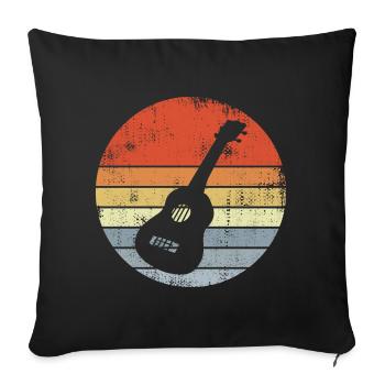 Vintage Ukulele Sketch - Sofa pillowcase 17,3'' x 17,3'' (45 x 45 cm) - black - Front