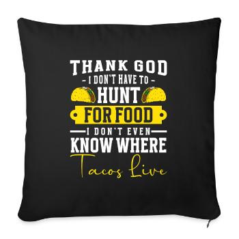Tacos Food Sombrero Foodie - Sofa pillowcase 17,3'' x 17,3'' (45 x 45 cm) - black - Front