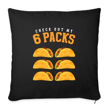 Tacos Fast food Spanish Fiesta - Sofa pillowcase 17,3'' x 17,3'' (45 x 45 cm) - black - Front