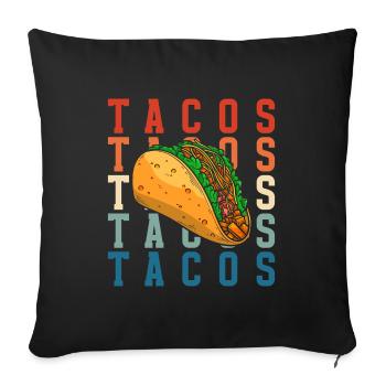 Mexican Foodie Favorite Food Fiesta - Sofa pillowcase 17,3'' x 17,3'' (45 x 45 cm) - black - Front