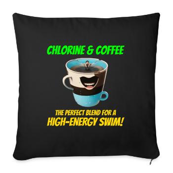 Chlorine and coffee: Swimmer Swimming Swim - Sofa pillowcase 17,3'' x 17,3'' (45 x 45 cm) - black - Front
