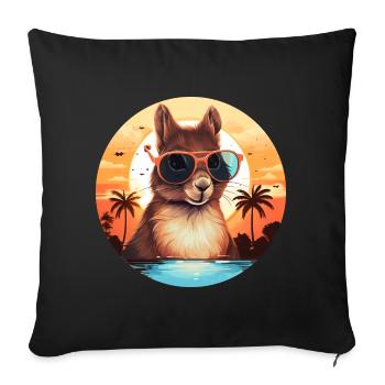 Cool squirrel silhouette at sunset - Sofa pillowcase 17,3'' x 17,3'' (45 x 45 cm) - black - Front