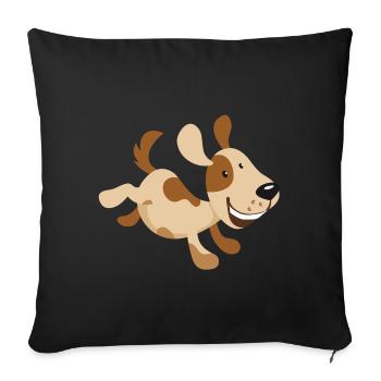 Little running dog illustration for baby, child - Sofa pillowcase 17,3'' x 17,3'' (45 x 45 cm) - black - Front