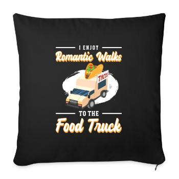 Food Truck Meal Foodie - Sofa pillowcase 17,3'' x 17,3'' (45 x 45 cm) - black - Front