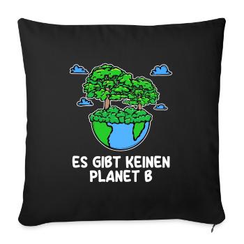 Baum Planet Erde Statement Umwelt Umweltfreundlich - Sofakissenbezug 45 x 45 cm - Schwarz - Vorne