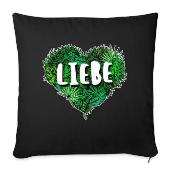Umwelt Natur Herz Naturschutz Umweltschützer Erde - Sofakissenbezug 45 x 45 cm - Schwarz - Vorne