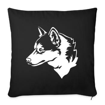 Husky Head "Black Edition" - Sofa pillowcase 17,3'' x 17,3'' (45 x 45 cm) - black - Front