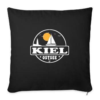 Kiel - Sofakissenbezug 45 x 45 cm - Schwarz - Vorne