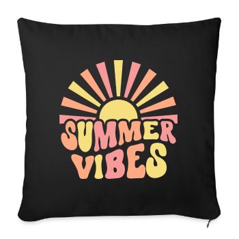 Ambiance estivale - Housse de coussin décorative 45 x 45 cm - noir - Devant