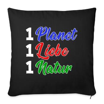 Natur Erde Umwelt Umweltfreundlich Statement - Sofakissenbezug 45 x 45 cm - Schwarz - Vorne