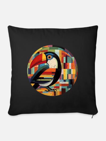 Tucan retro style - Sofakissenbezug 45 x 45 cm - Schwarz