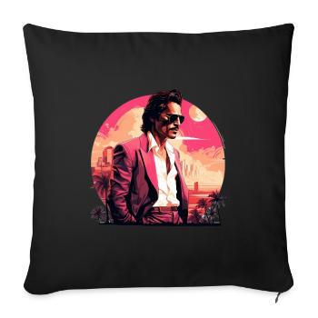 Retro Miami Boho Style Design - Sofakissenbezug 45 x 45 cm - Schwarz - Vorne