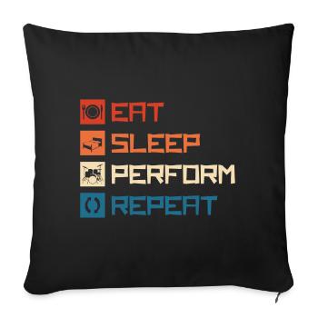 Music Art Lifestyle Entertainer - Sofa pillowcase 17,3'' x 17,3'' (45 x 45 cm) - black - Front