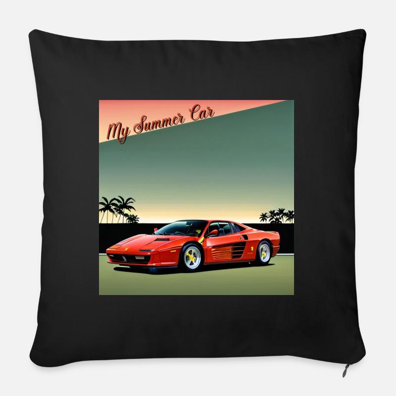 Mein Sommerauto - Sofakissenbezug 45 x 45 cm - Schwarz