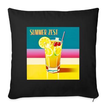 Zeste d’été - Housse de coussin décorative 45 x 45 cm - noir - Devant