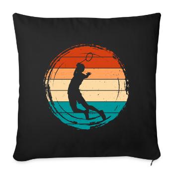 Badminton - Housse de coussin décorative 45 x 45 cm - noir - Devant
