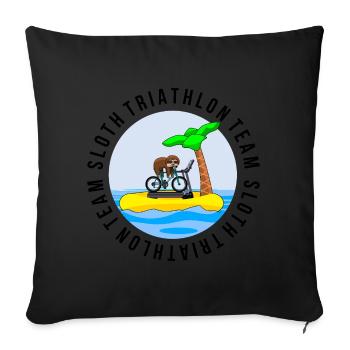 Chemise de sport Sloth Triathlon Team Faultier - Housse de coussin décorative 45 x 45 cm - noir - Devant