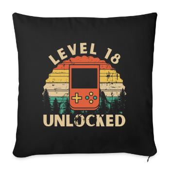 Level 18 Unlocked - Housse de coussin décorative 45 x 45 cm - noir - Devant