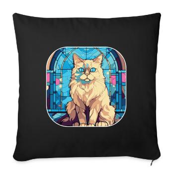 Peinture à l’aquarelle colorée Ragdoll Cat Race - Housse de coussin décorative 45 x 45 cm - noir - Devant