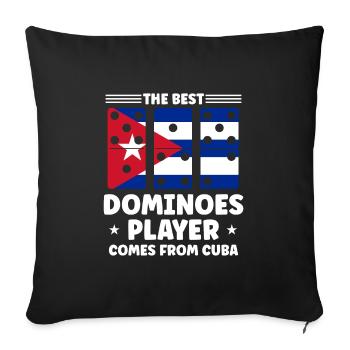 Domino game design - Sofa pillowcase 17,3'' x 17,3'' (45 x 45 cm) - black - Front