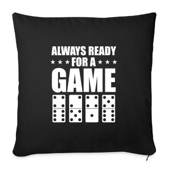 Domino game design - Sofa pillowcase 17,3'' x 17,3'' (45 x 45 cm) - black - Front