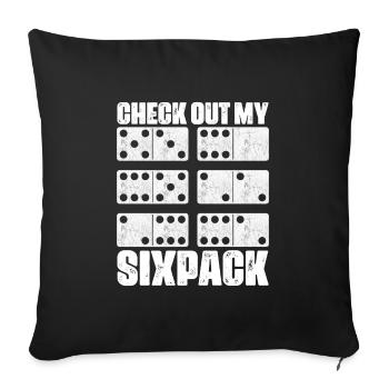 Domino game design - Sofa pillowcase 17,3'' x 17,3'' (45 x 45 cm) - black - Front