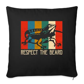 Respect The Beard Reptile Lizard Lover - Sofa pillowcase 17,3'' x 17,3'' (45 x 45 cm) - black - Front