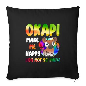 Okapi : Les Gardiens de la forêt - Housse de coussin décorative 45 x 45 cm - noir - Devant