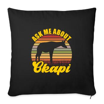 Discover okapi in the wild - Sofa pillowcase 17,3'' x 17,3'' (45 x 45 cm) - black - Front