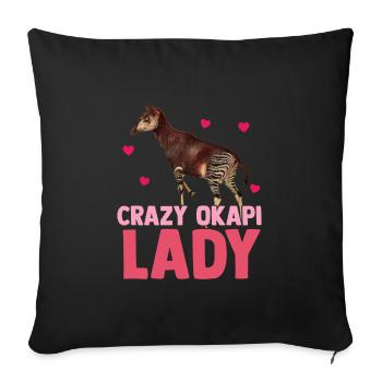 Au cœur de la forêt d'okapis - Housse de coussin décorative 45 x 45 cm - noir - Devant