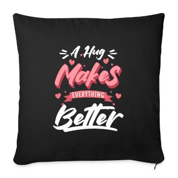 Câlins Teddy Bear Mignon Romantique - Housse de coussin décorative 45 x 45 cm - noir - Devant