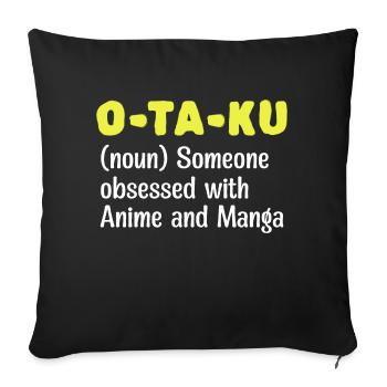 Manga Comic Anime Déclaration Japonaise Otaku - Housse de coussin décorative 45 x 45 cm - noir - Devant
