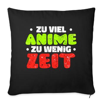 Japanisch Anime Manga Statement Mangastyle Comic - Sofakissenbezug 45 x 45 cm - Schwarz - Vorne