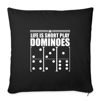Domino game design - Sofa pillowcase 17,3'' x 17,3'' (45 x 45 cm) - black - Front