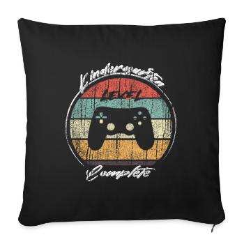 Kindergarten Level Complete Gamer - Sofakissenbezug 45 x 45 cm - Schwarz - Vorne