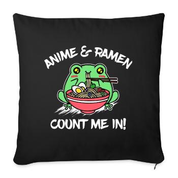 Anime Ramen Japan Statement Cartoon Comic - Sofa pillowcase 17,3'' x 17,3'' (45 x 45 cm) - black - Front