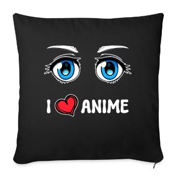 Manga Herz Ich Liebe Anime Statement Japan Comic - Sofakissenbezug 45 x 45 cm - Schwarz - Vorne