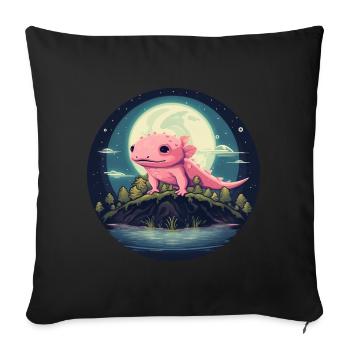 Axolotl au lac Mondsee au Mexique - Housse de coussin décorative 45 x 45 cm - noir - Devant