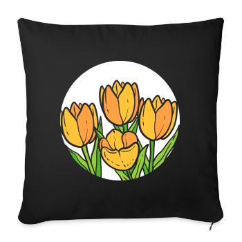 Gelbe Tulpen Florist - Sofakissenbezug 45 x 45 cm - Schwarz - Vorne