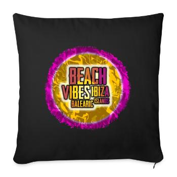 Ambiance de la plage d’Ibiza - Housse de coussin décorative 45 x 45 cm - noir - Devant