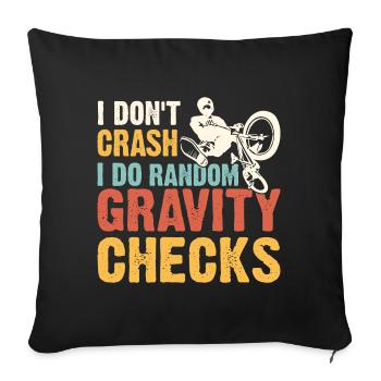 Je n’écrase pas je fais des contrôles de gravité aléatoires - Housse de coussin décorative 45 x 45 cm - noir - Devant