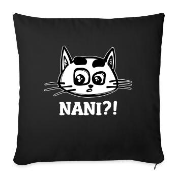 Nani Disant chat Anime Manga Cartoon Comic - Housse de coussin décorative 45 x 45 cm - noir - Devant