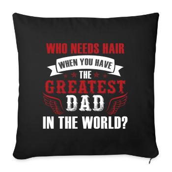 Greatest Dad Father's Day - Sofa pillowcase 17,3'' x 17,3'' (45 x 45 cm) - black - Front