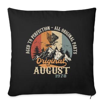 Août 1978 Vintage Retro Birthday Gift 1978 - Housse de coussin décorative 45 x 45 cm - noir - Devant