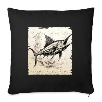 Style rétro Marlin - Housse de coussin décorative 45 x 45 cm - noir - Devant
