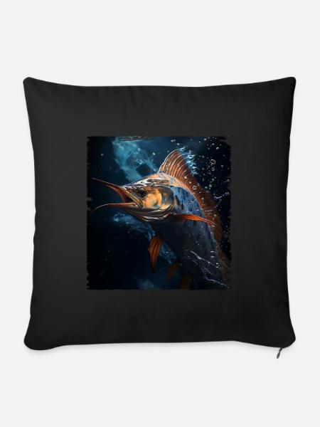 Marlin under Water - Sofakissenbezug 45 x 45 cm - Schwarz