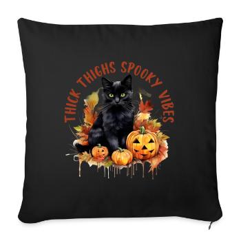 Halloween Pumpkin Horror - Sofa pillowcase 17,3'' x 17,3'' (45 x 45 cm) - black - Front