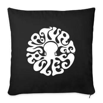 NATURE RULES! Psychedelic Octopus Sixties White - Sofa pillowcase 17,3'' x 17,3'' (45 x 45 cm) - black - Front