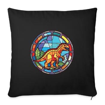 Dinosaurier Bunte Aquarell-Tierillustration - Sofakissenbezug 45 x 45 cm - Schwarz - Vorne