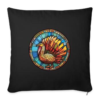Gobbler Bunte Aquarell-Tierillustration - Sofakissenbezug 45 x 45 cm - Schwarz - Vorne